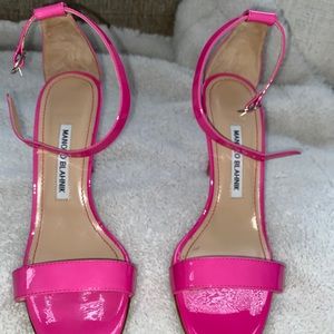 Manolo Blahnik Pink Open Toe Heels